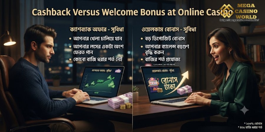 ক্যাশব্যাক বনাম ওয়েলকাম বোনাস ক্যাশব্যাক বনাম ওয়েলকাম বোনাস