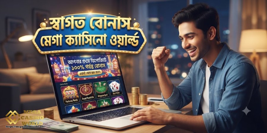 স্বাগত বোনাস (Welcome Bonus Mega Casino World)